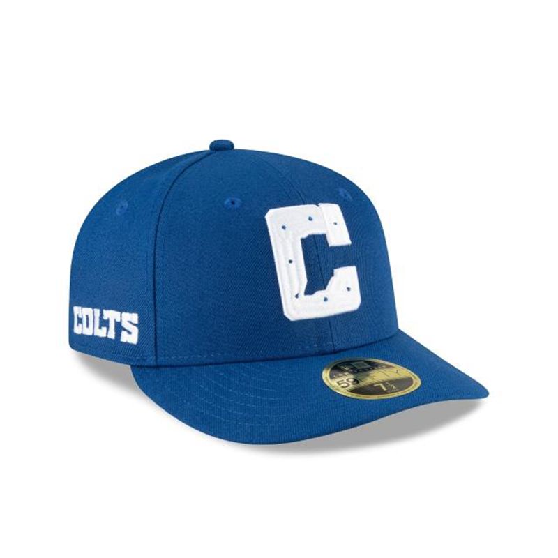 NFL Indianapolis Colts Logo Mix Low Profile 59Fifty Fitted (GMO9629) - Blue New Era Caps